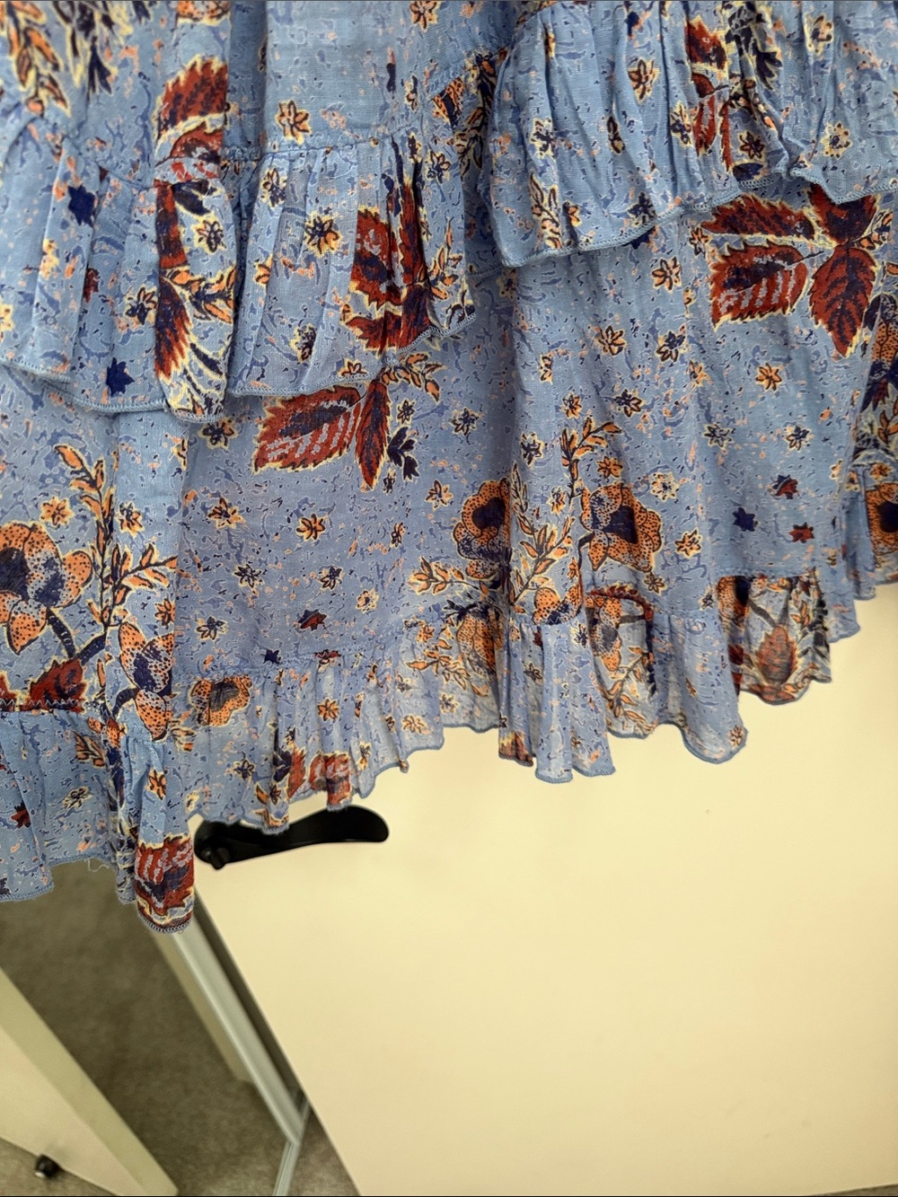 Free People Blue Floral Ruffle Midi Dress - Picture 5 of 7